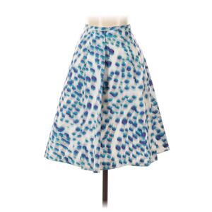 Jil Sanders Navy Polka Dot Print Blue White Cotton Flare Midi Skirt 40 US 8